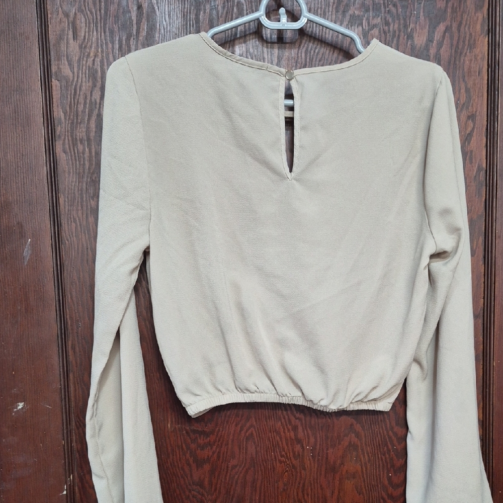 Ambiance Beige Twist Front Blouse - Picture 4 of 5